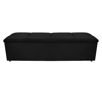 Calçadeira Munique 140 cm Casal Suede Preto AM Decor