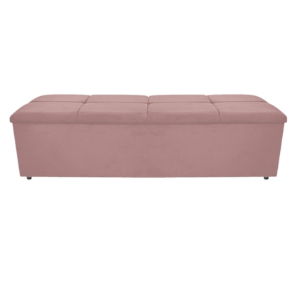 Calçadeira Munique 140 cm Casal Suede Rosê AM Decor