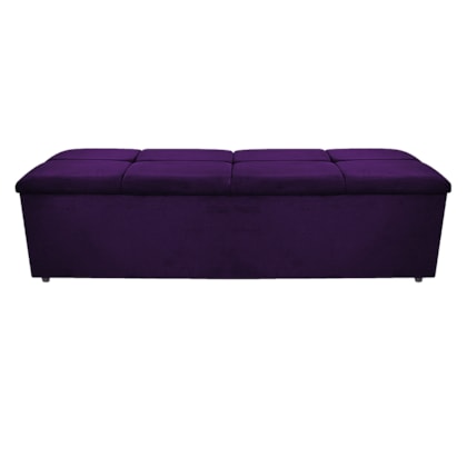 Calçadeira Munique 140 cm Casal Suede Roxo AM Decor