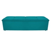 Calçadeira Munique 160 cm Queen Size Suede Azul Turquesa AM Decor