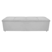 Calçadeira Munique 160 cm Queen Size Suede Branco AM Decor