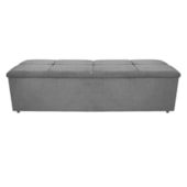 Calçadeira Munique 160 cm Queen Size Suede Cinza AM Decor