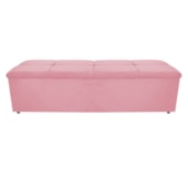 Calçadeira Munique 195 cm King Size Suede Rosa Bebê AM Decor
