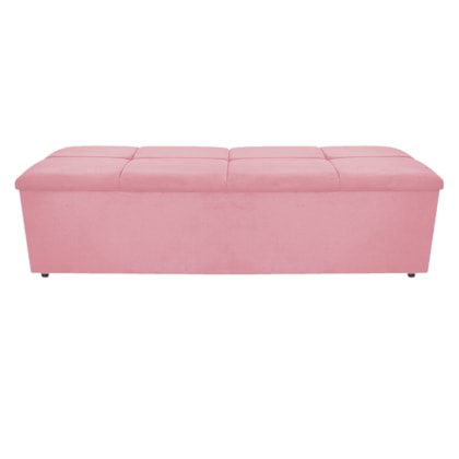 Calçadeira Munique 195 cm King Size Suede Rosa Bebê AM Decor