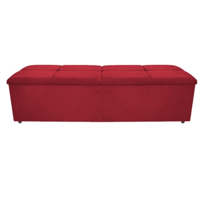 Calçadeira Munique 195 cm King Size Suede Vermelho AM Decor