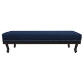 Calçadeira Queen Orlando P02 160 cm para cama Box Suede Azul Marinho - Amarena Móveis