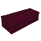 Calçadeira Recamier Estofada Baú Mel Capitonê 160 cm Suede Bordô Quarto - AM Decor