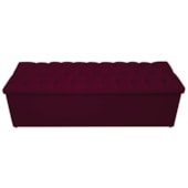 Calçadeira Recamier Estofada Baú Mel Capitonê 160 cm Suede Bordô Quarto - AM Decor