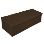 Calçadeira Recamier Estofada Baú Mel Capitonê 160 cm Suede Marrom Quarto - AM Decor