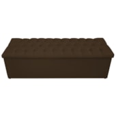 Calçadeira Recamier Estofada Baú Mel Capitonê 160 cm Suede Marrom Quarto - AM Decor