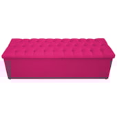 Calçadeira Recamier Estofada Baú Mel Capitonê 160 cm Suede Pink Quarto - AM Decor
