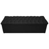 Calçadeira Recamier Estofada Baú Mel Capitonê 195 cm Suede Preto Quarto - AM Decor