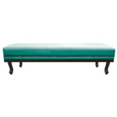 Calçadeira Solteiro Orlando P02 90 cm para cama Box Suede Azul Tiffany - Amarena Móveis