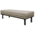 Calçadeira Solteiro Orlando P02 90 cm para cama Box Suede Bege - Amarena Móveis