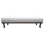 Calçadeira Solteiro Orlando P02 90 cm para cama Box Suede Branco - Amarena Móveis