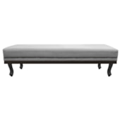 Calçadeira Solteiro Orlando P02 90 cm para cama Box Suede Cinza - Amarena Móveis