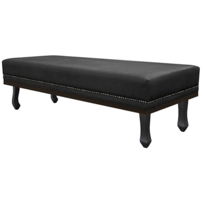 Calçadeira Solteiro Orlando P02 90 cm para cama Box Suede Preto - Amarena Móveis