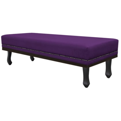 Calçadeira Solteiro Orlando P02 90 cm para cama Box Suede Roxo - Amarena Móveis