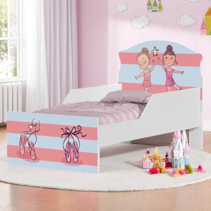 Cama Infantil 2 Bailarinas com Proteção Lateral 153cm x 79cm KMCB