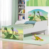 Cama Infantil Dinossauros com Proteção Lateral 153cm x 79cm KMCB
