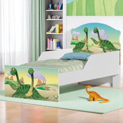 Cama Infantil Dinossauros com Proteção Lateral 153cm x 79cm KMCB