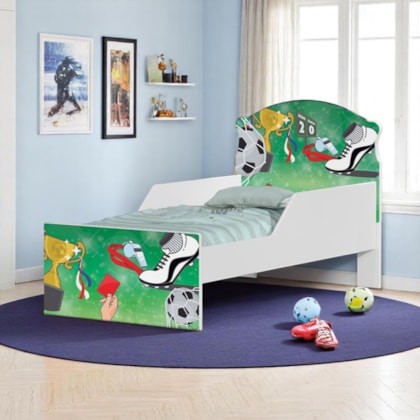 Cama Infantil Gol de Ouro com Proteção Lateral 153cm x 79cm KMCB