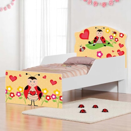 Cama Infantil Joaninha com Proteção Lateral 153cm x 79cm KMCB