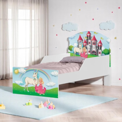 Cama Infantil Reino Encantado com Proteção Lateral 153cm x 79cm KMCB