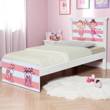 Cama Infantil Solteiro 2 Bailarinas 195cm x 96cm KMTEB