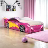 Cama Infantil Turbo Rosa 158cm x 73cm KMCB