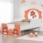 Cama Infantil Ursinho com Proteção Lateral 153cm x 79cm KMCB