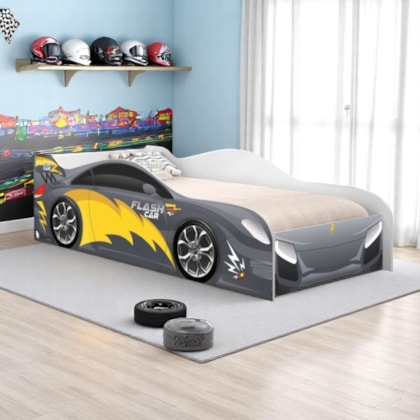 Cama Solteiro Turbo Cinza 197cm x 92cm KMCB