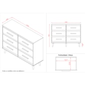 Cômoda Girassol 6 Gavetas MB1 Branco