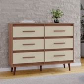 Cômoda Girassol 6 Gavetas MB1 Savana\Off White