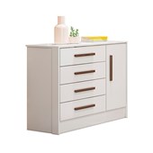 Comoda Sapateira 1 Porta e 4 Gavetas Alice Q01 Branco - Amarena Móveis Comoda Sapateira 1 Porta e 4 Gavetas Alice Q01 Branco - Amarena Móveis