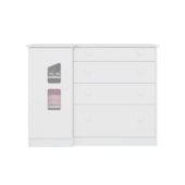 Cômoda Sapateira Infantil 1 Porta 4 Gavetas Sonhar Q01 Branco - Amarena Móveis Cômoda Sapateira Infantil 1 Porta 4 Gavetas Sonhar Q01 Branco - Amarena Móveis