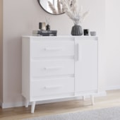 Cômoda Sapateira Trevo 3 Gavetas 1 Porta MB1 Branco