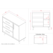 Cômoda Sapateira Trevo  3 Gavetas 1 Porta MB1 Savana\Off White