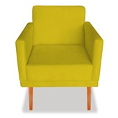 Conj. Sofá Recamier Namoradeira Mia mais Poltrona Cadeira Decorativa Suede Amarelo para Consultório Sala de Estar Recepção Quarto - AM Decor