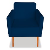 Conj. Sofá Recamier Namoradeira Mia mais Poltrona Cadeira Decorativa Suede Azul Marinho para Consultório Sala de Estar Recepção Quarto - AM Decor