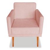 Conj. Sofá Recamier Namoradeira Mia mais Poltrona Cadeira Decorativa Suede Rosê para Consultório Sala de Estar Recepção Quarto - AM Decor