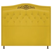 Conjunto Cabeceira Estofado Yasmim + Recamier Baú Yasmim 160 Cm Para Cama Box Queen Size Quarto Suede Amarelo - Amarena