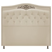 Conjunto Cabeceira Estofado Yasmim + Recamier Baú Yasmim 160 Cm Para Cama Box Queen Size Quarto Suede Bege  - Amarena