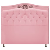 Conjunto Cabeceira Estofado Yasmim + Recamier Baú Yasmim 195 Cm Para Cama Box King Size Quarto Suede Rosa Bebê - Amarena