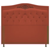 Conjunto Cabeceira Estofado Yasmim + Recamier Baú Yasmim 195 Cm Para Cama Box King Size Quarto Suede Terracota - Amarena