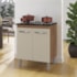Cozinha Íris Completa com Balcão Rosa e Cooktop 4 Bocas MB1 300cm Savana\Off White Puxador Cromado
