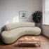 Divã Recamier Celeste Curvo Sala Estar Luxo 160cm Bouclé Bege