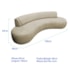 Divã Recamier Celeste Curvo Sala Estar Luxo 160cm Bouclé Bege
