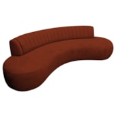 Divã Recamier Celeste Curvo Sala Estar Luxo 160cm Bouclé Terracota