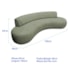 Divã Recamier Celeste Curvo Sala Estar Luxo 160cm Bouclé Verde Oliva